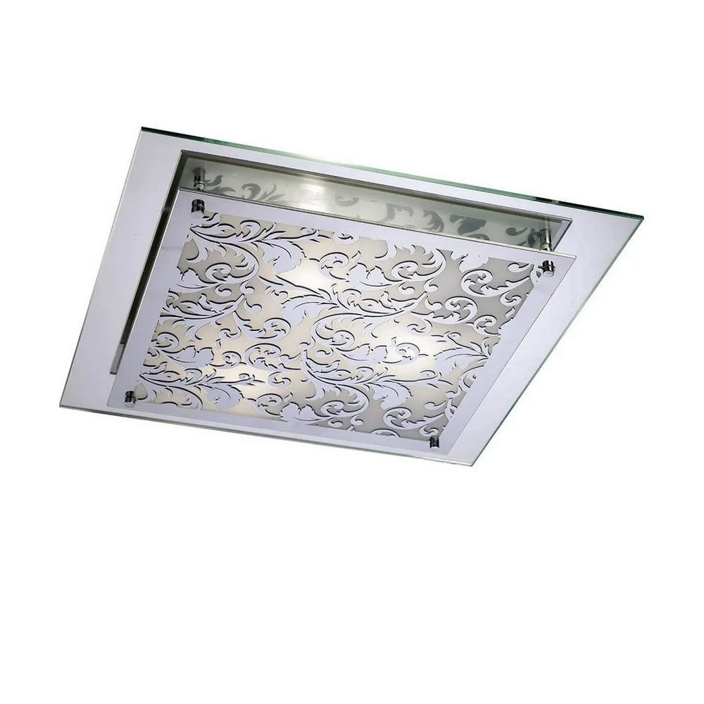Netlighting Roveta Flush CeilingWall Lamp 3 Light E27 Polished Chrome in Grey