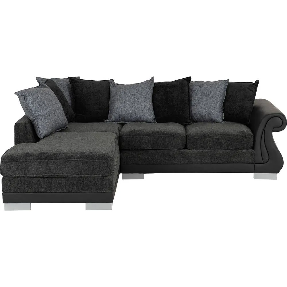 Seconique Elsa Left Hand Corner Sofa in Dark Grey 3