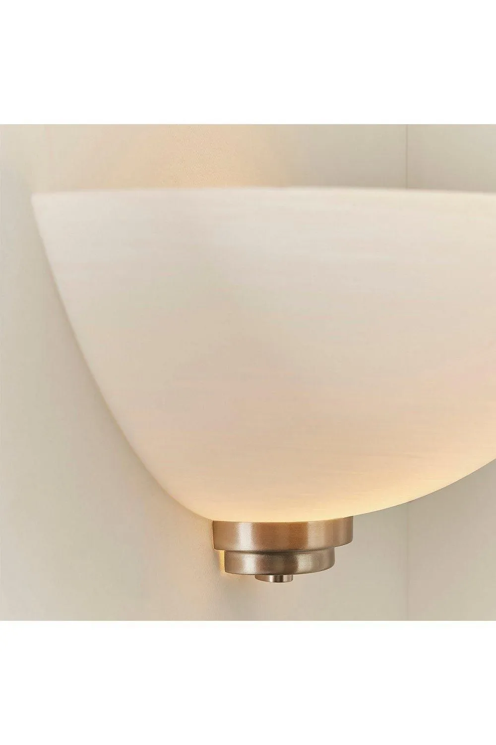 Netlighting Welles 1 Light Indoor Wall Uplighter White Satin Chrome E27 in Grey 6