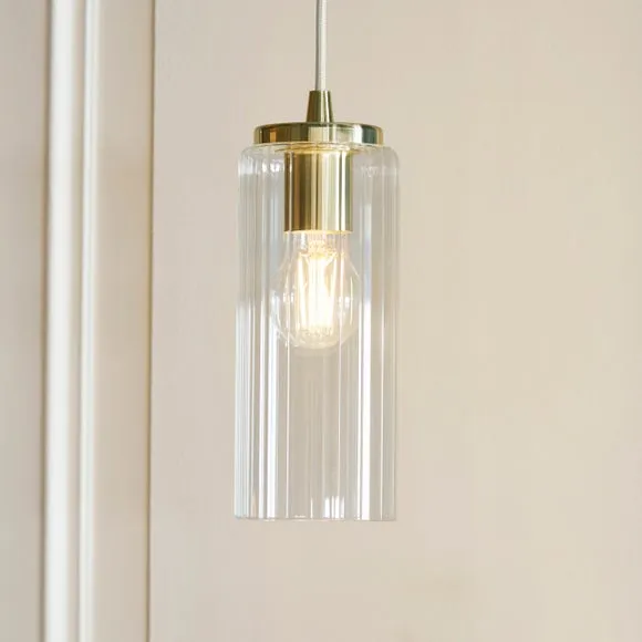 Dorma Henstone Ribbed Adjustable Pendant Light