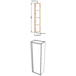 Wickes Tallinn Black Marble Push To Open Tower Unit - 1300 x 300mm 2