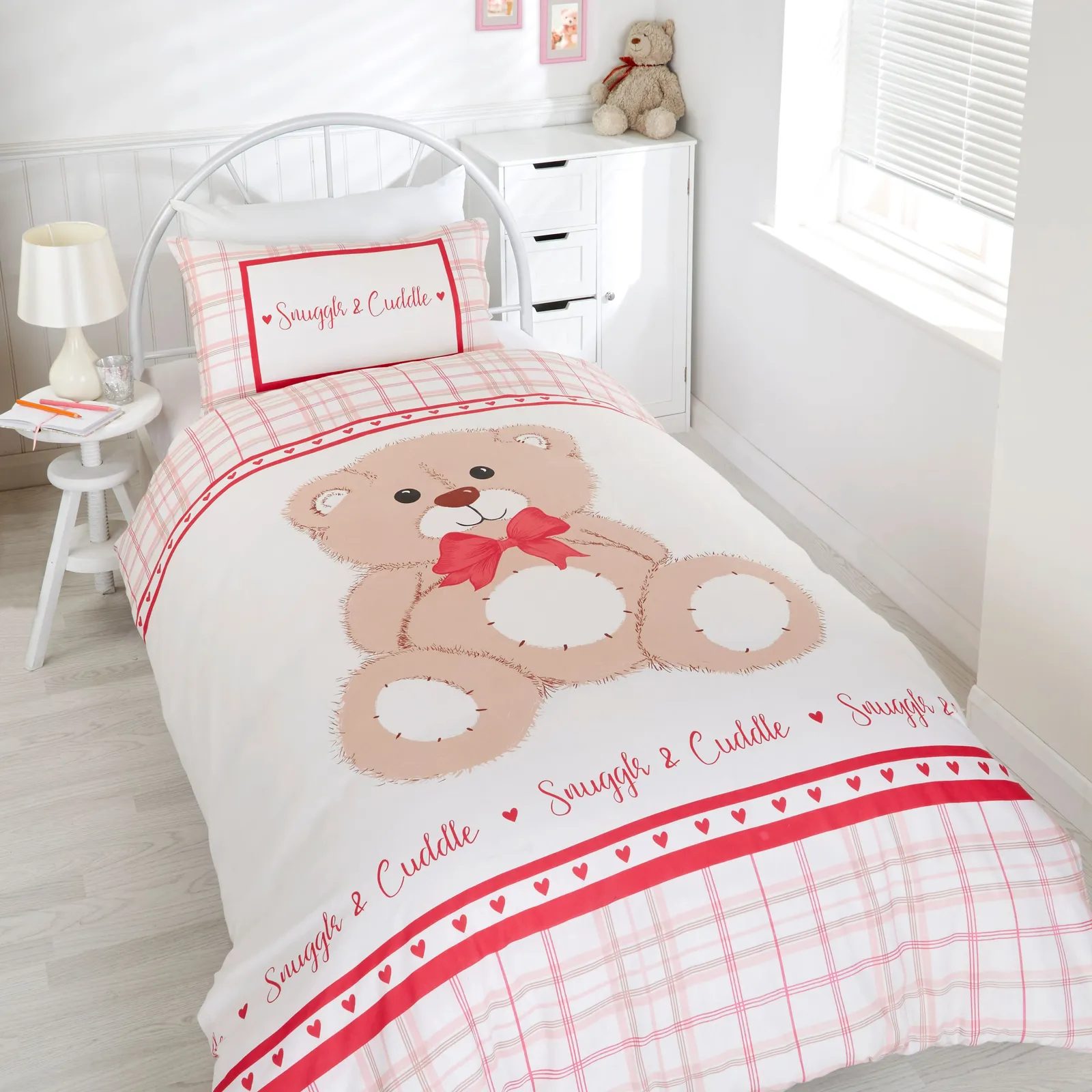 Rapport Home Snuggle & Cuddle Polycotton Duvet Cover Set With Pillowcase in Red