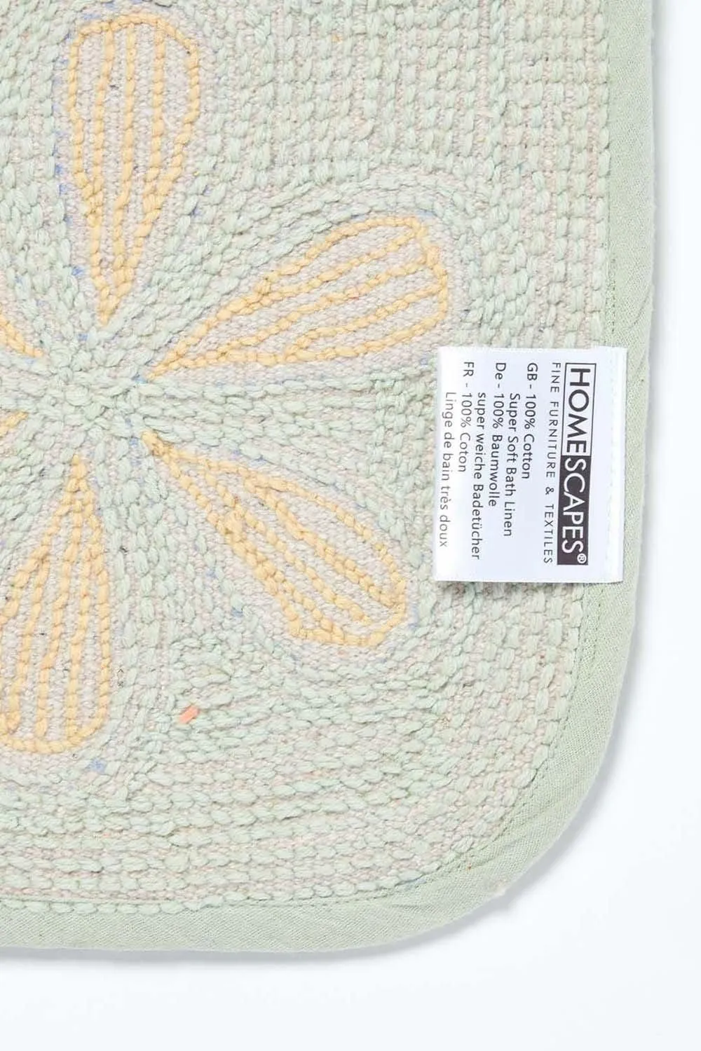 Homescapes Floral Multi Colour Cotton Shower Mat 5
