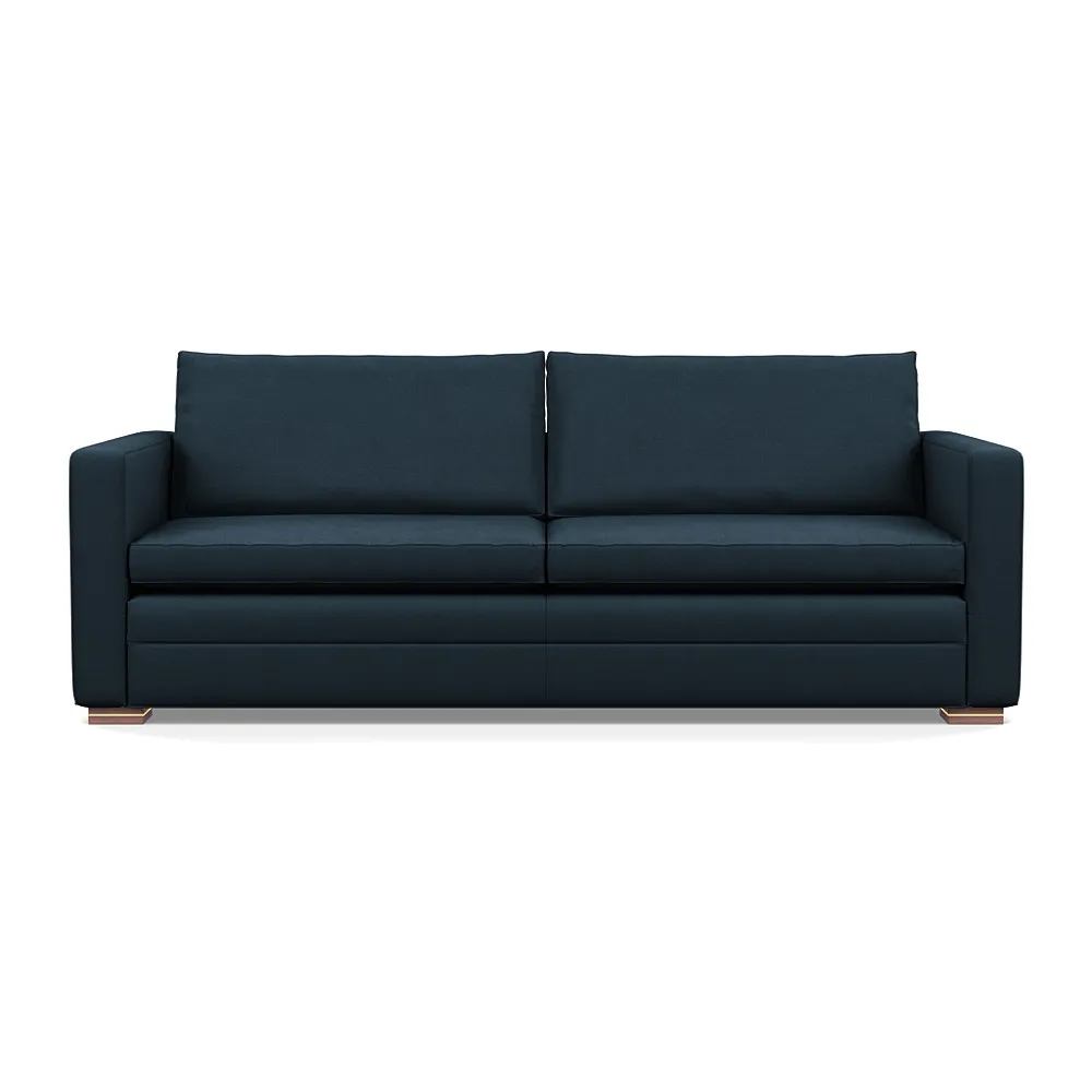 Heal's Palermo 4 Seater Sofa Siena Cotton Deep Sea Brass/Walnut Feet 1