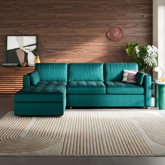 Zoe II Velvet Corner Storage Sofa Bed 2