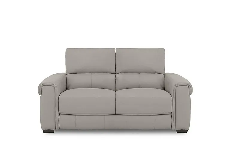 Nixon Leather 2 Seater Sofa - Silver Grey