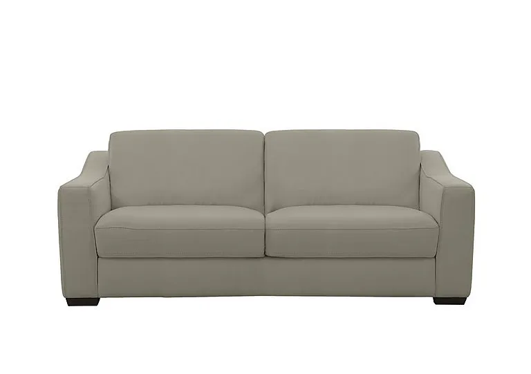 Optimus Space Saving Leather Sofa Bed with Memory Foam Mattress - Silver Grey