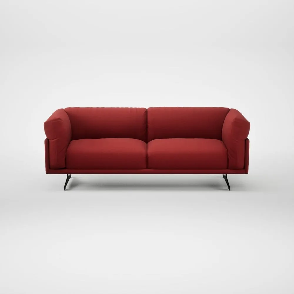 Heal's Novara 3 Seater Sofa Melton Wool Red Oxide Black Feet 2