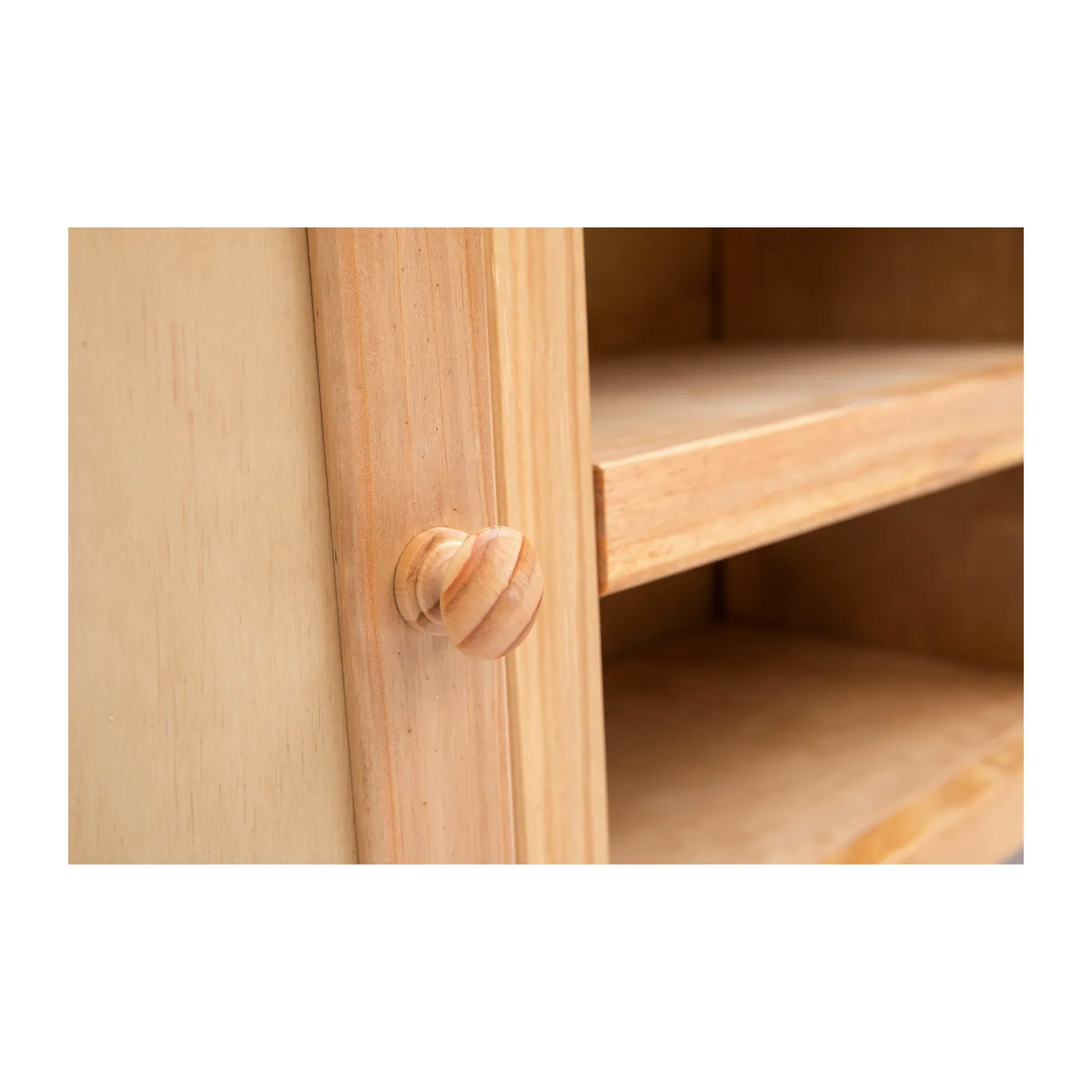 Cabinet Bits Lucca Waxed 2 Door TV Cabinet Wood Knob in Light Brown 5