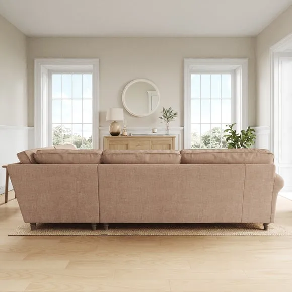 Flori Tonal Plush Chenille Corner Sofa 3