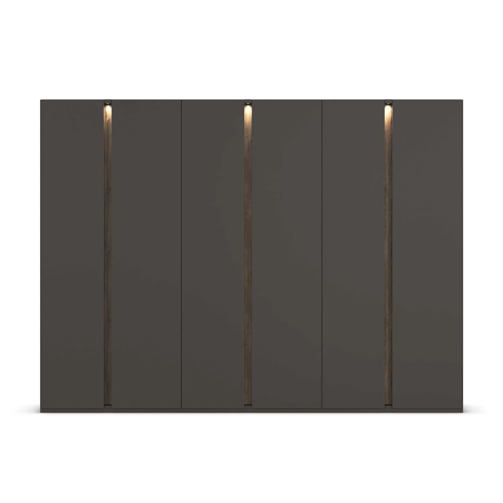 Arvada 6 Door Hinged Wardrobe With Lighting, Black Wood | Barker & Stonehouse 3