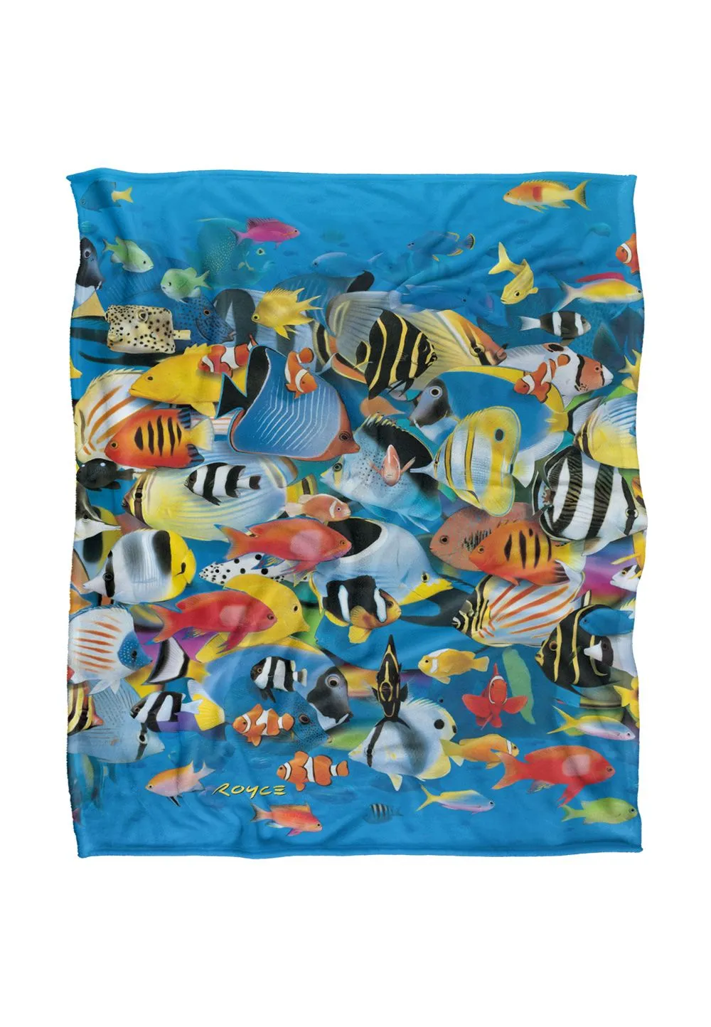 JQ Licensing Royce Mcclure Tropic Fish Day Dive Silky Touch Super Soft Throw Blanket 152 X 127 cm in White