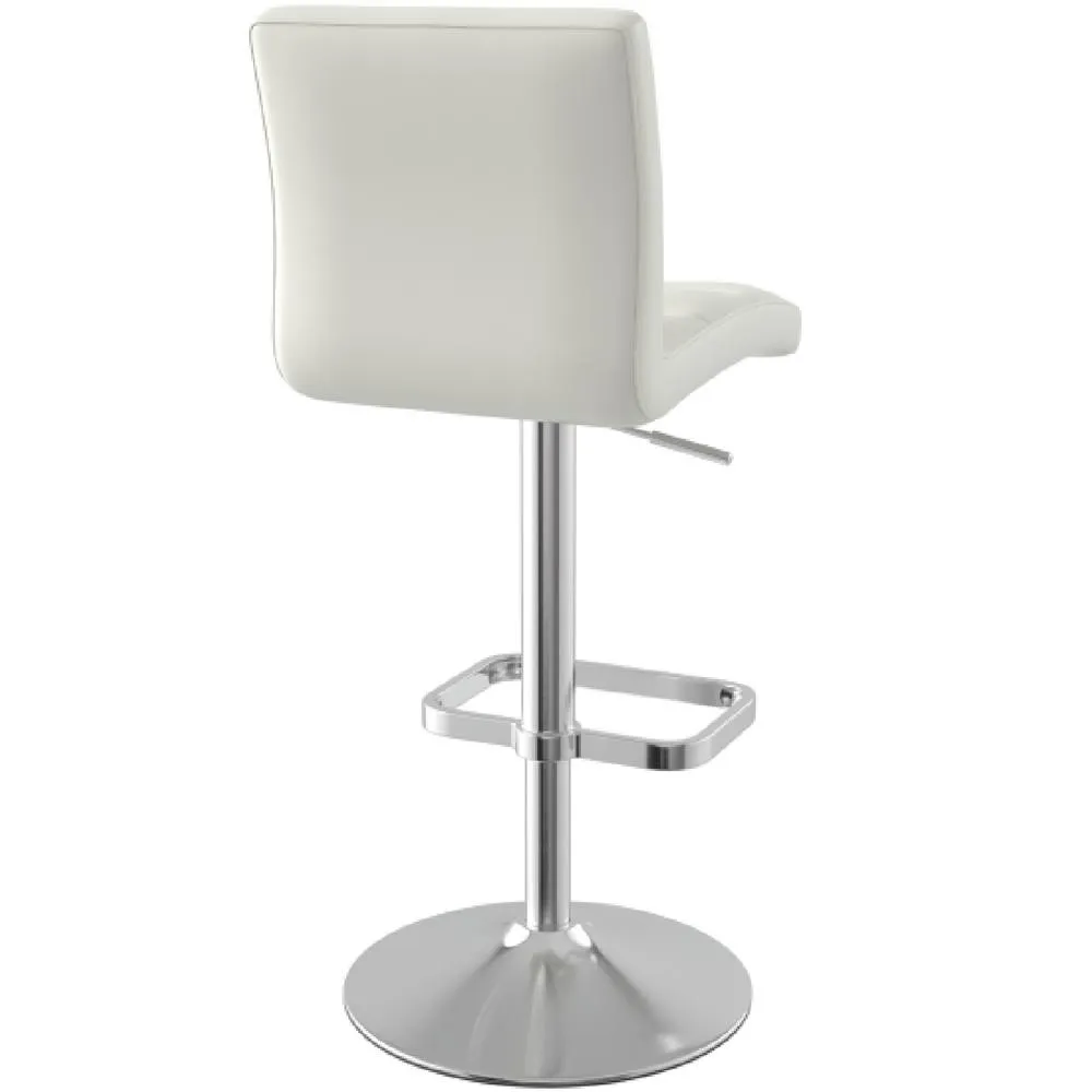 netfurniture Swank Brushed Steel Bar Stool With Faux Leather Padded Seat White 5