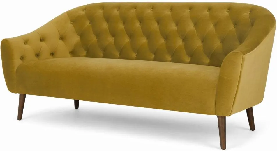 Tallulah 3 Seater Sofa, Vintage Gold Velvet