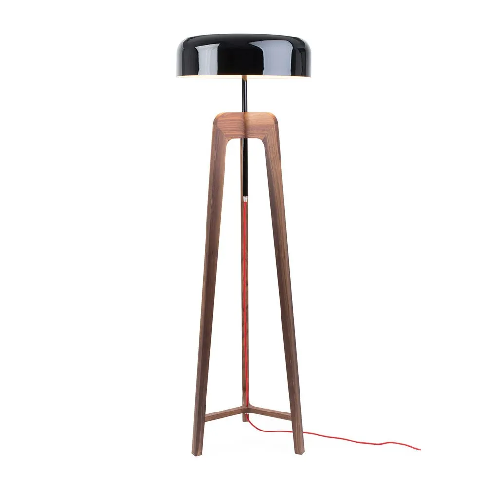 Porada Pileo Alta Floor Lamp Walnut & Black Shade 2