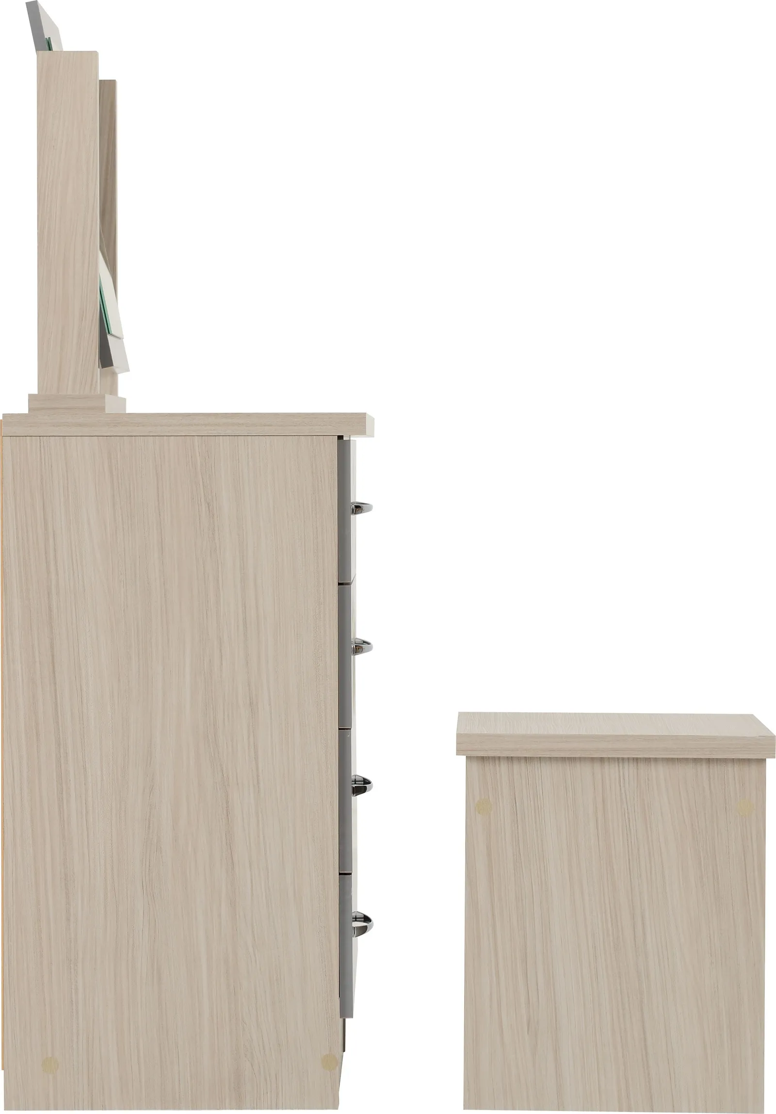 Seconique Nevada 4 Drawer Dressing Table Set in Grey 6