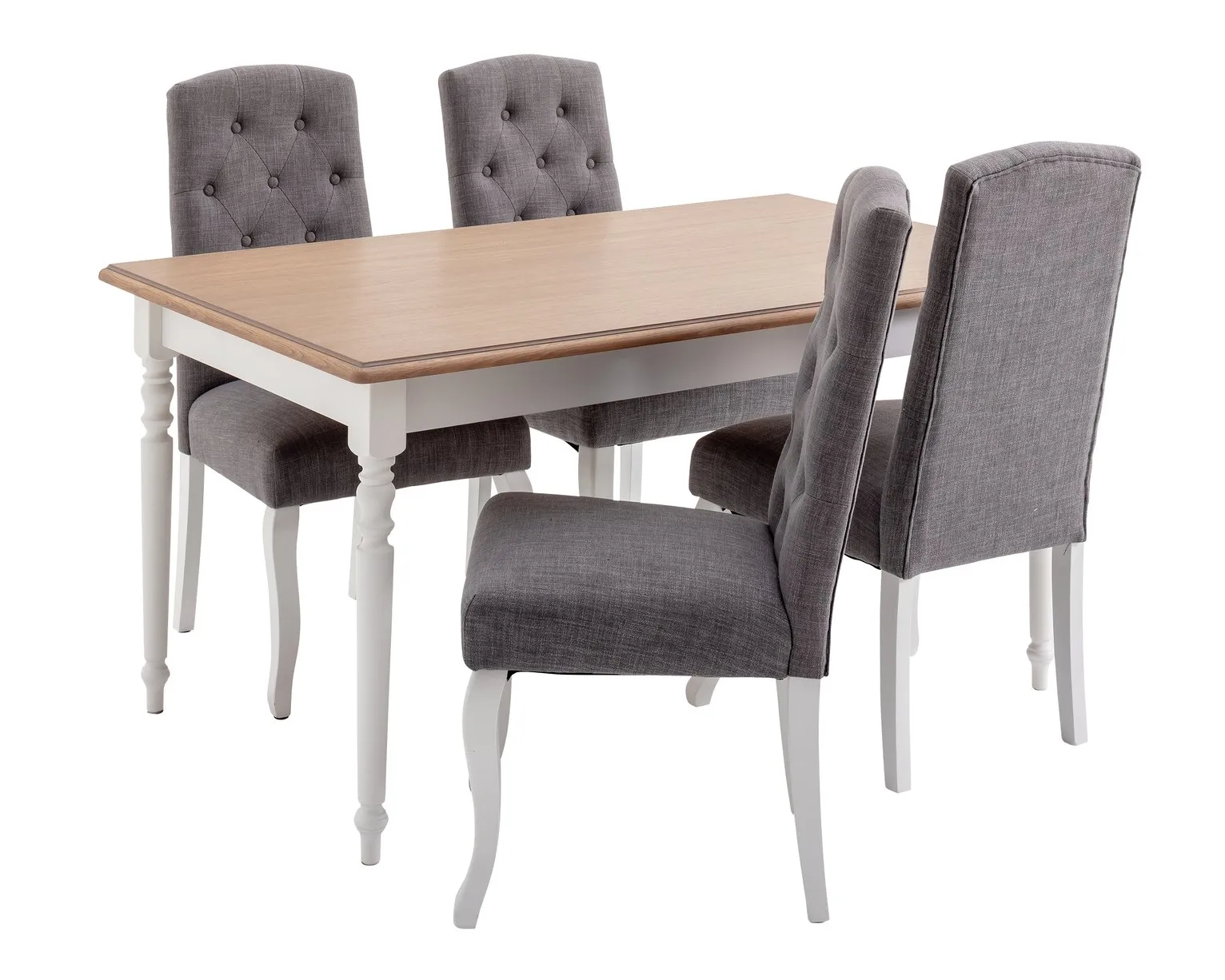 Argos Home Le Marais Oak Veneer Table & 4 Grey Chairs