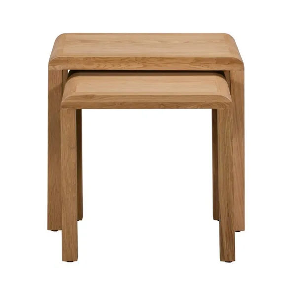 Curve Nest Of Tables, Oak 3