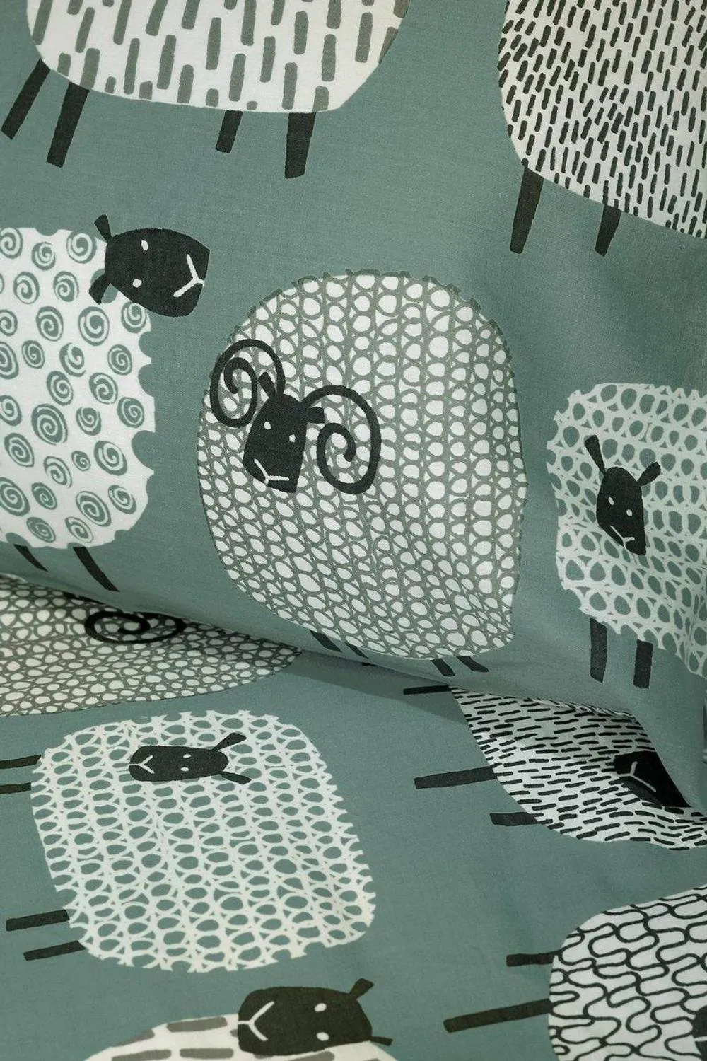 Fusion 'Dotty Sheep' Fun Reversible Duvet Cover Set in Duck Egg Blue 3