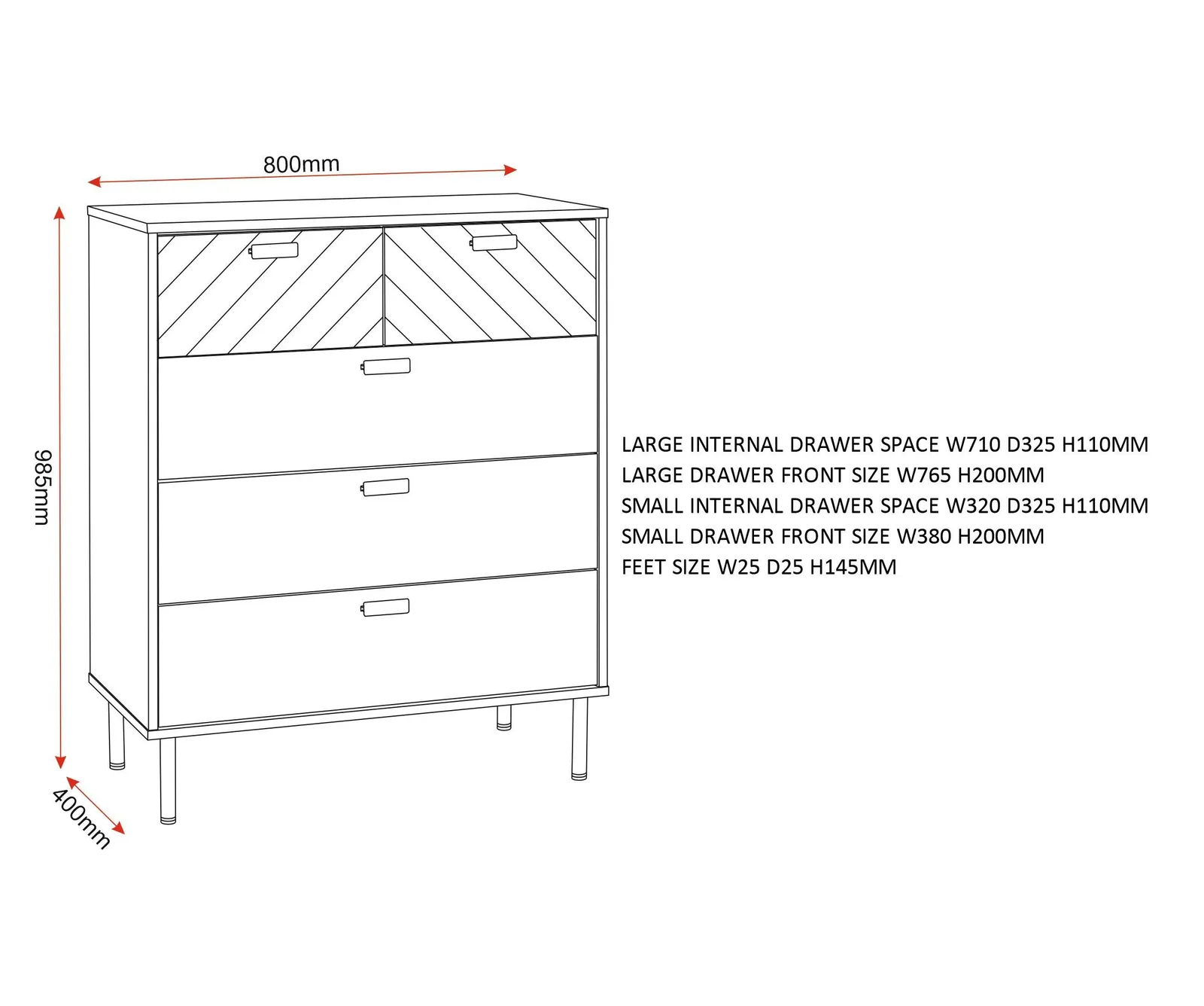 Seconique Leon 3+2 Drawer Chest in Natural 6