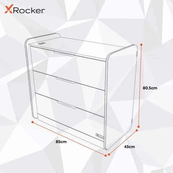 X Rocker Electra Chest of 3 Drawers with LED Lights 6
