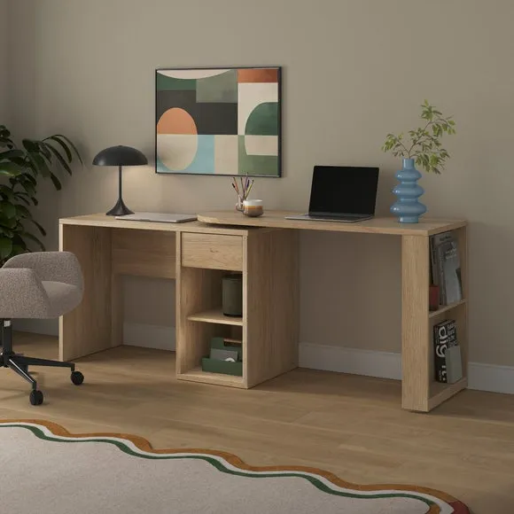 Malik Double Swivel Storage Desk 2