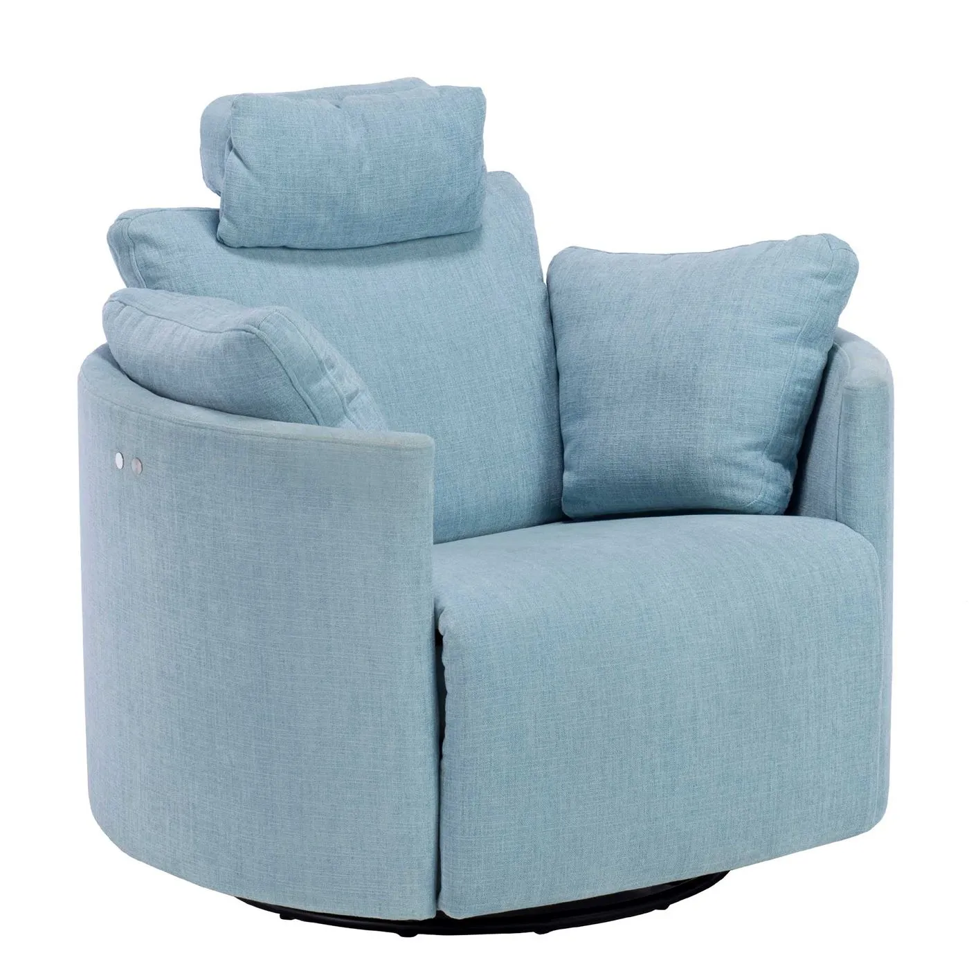 Fama Claudo Recliner Swivel Chair, Sky Blue