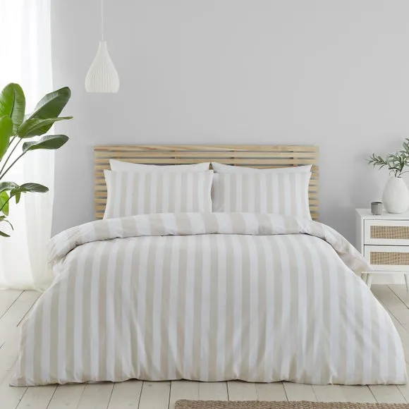 Catherine Lansfield Cove Stripe Duvet Cover and Pillowcase Set 2