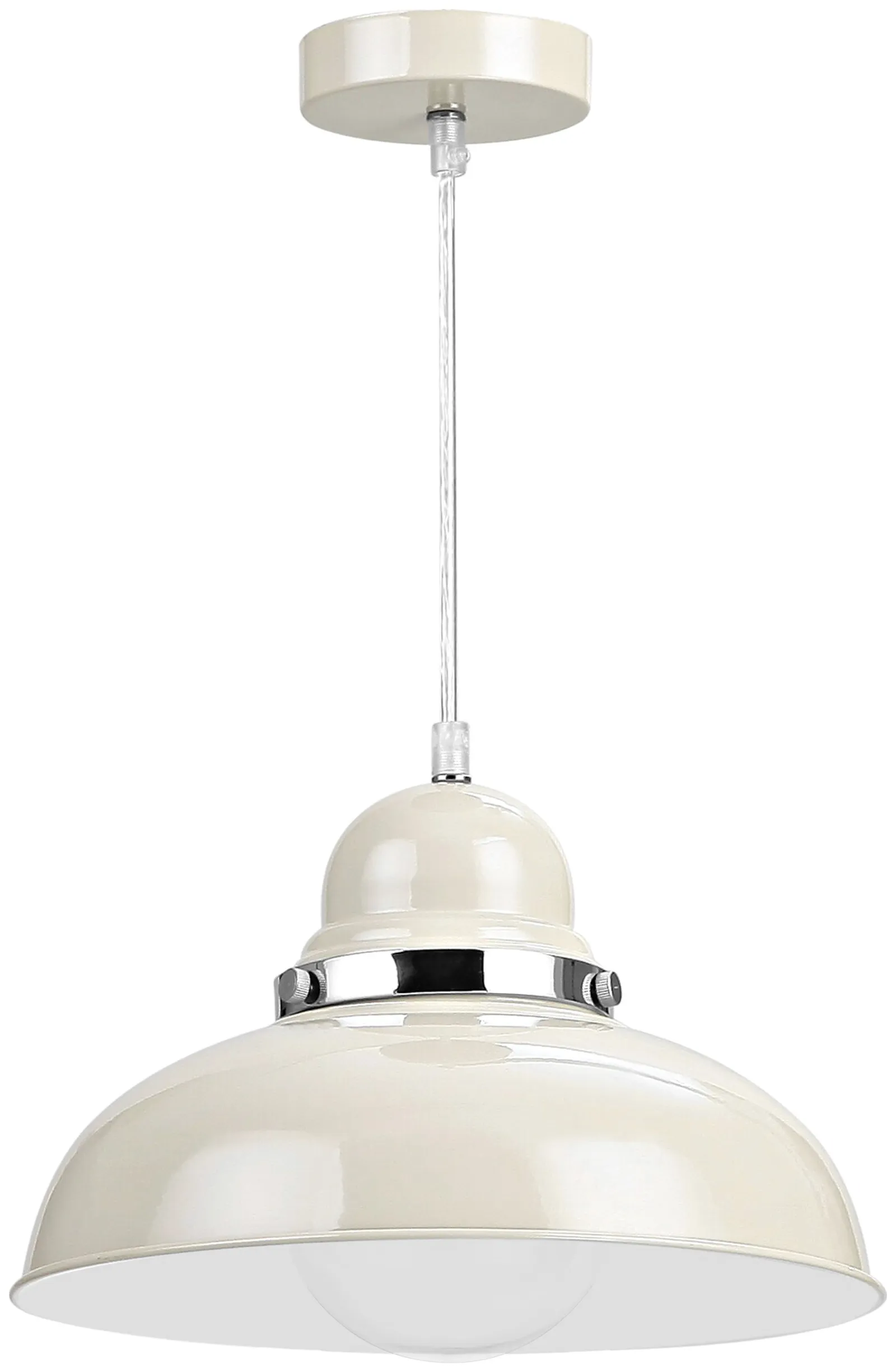 Vermont Light Clay and Chrome Pendant Light.