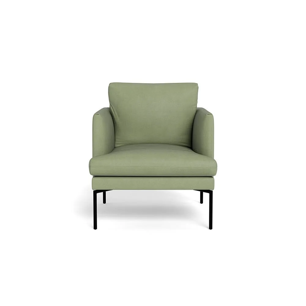 Heal's Matera Armchair Siena Cotton Pistachio Black Feet 1