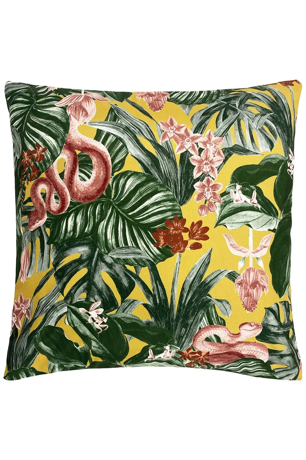 Furn Medinilla Tropical Water & UV Resistant Outdoor Cushion in Mustard
