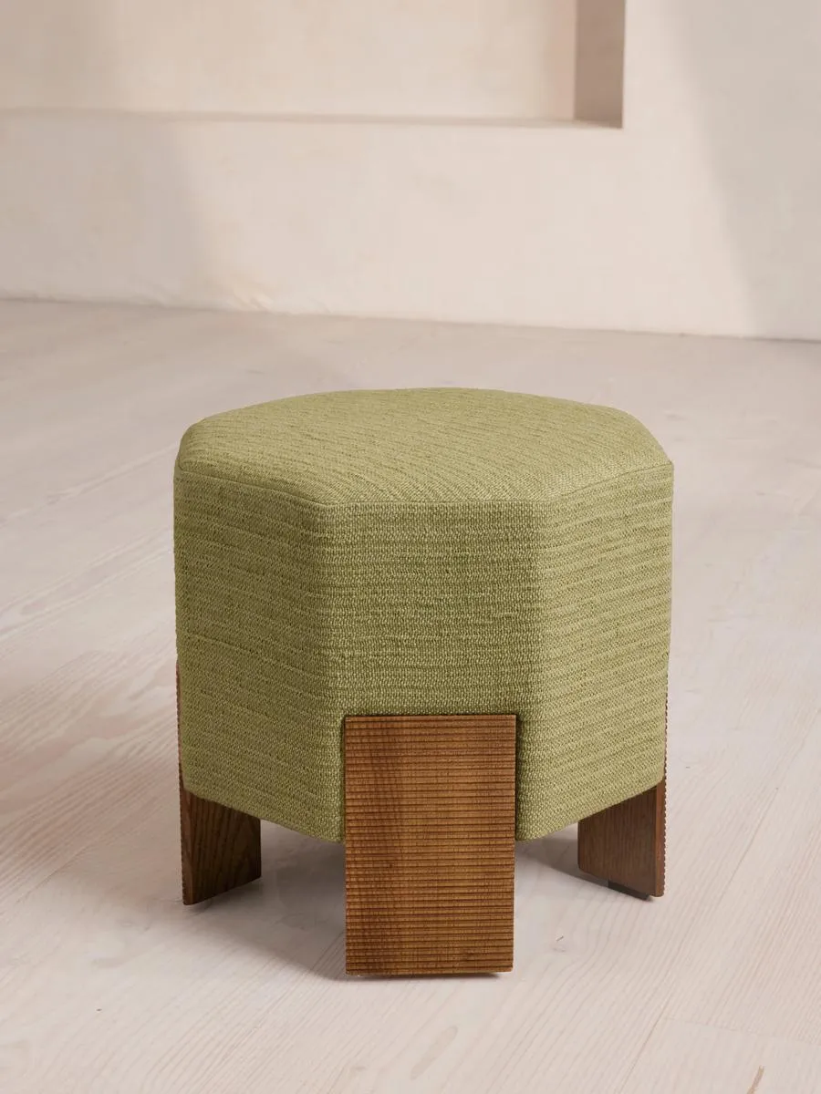 Alvin Footstool, Textured Weave, Seafoam