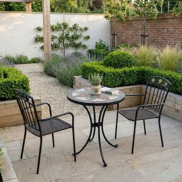 Memphis 60cm Bistro Table Set with 2 Mayfield Chairs