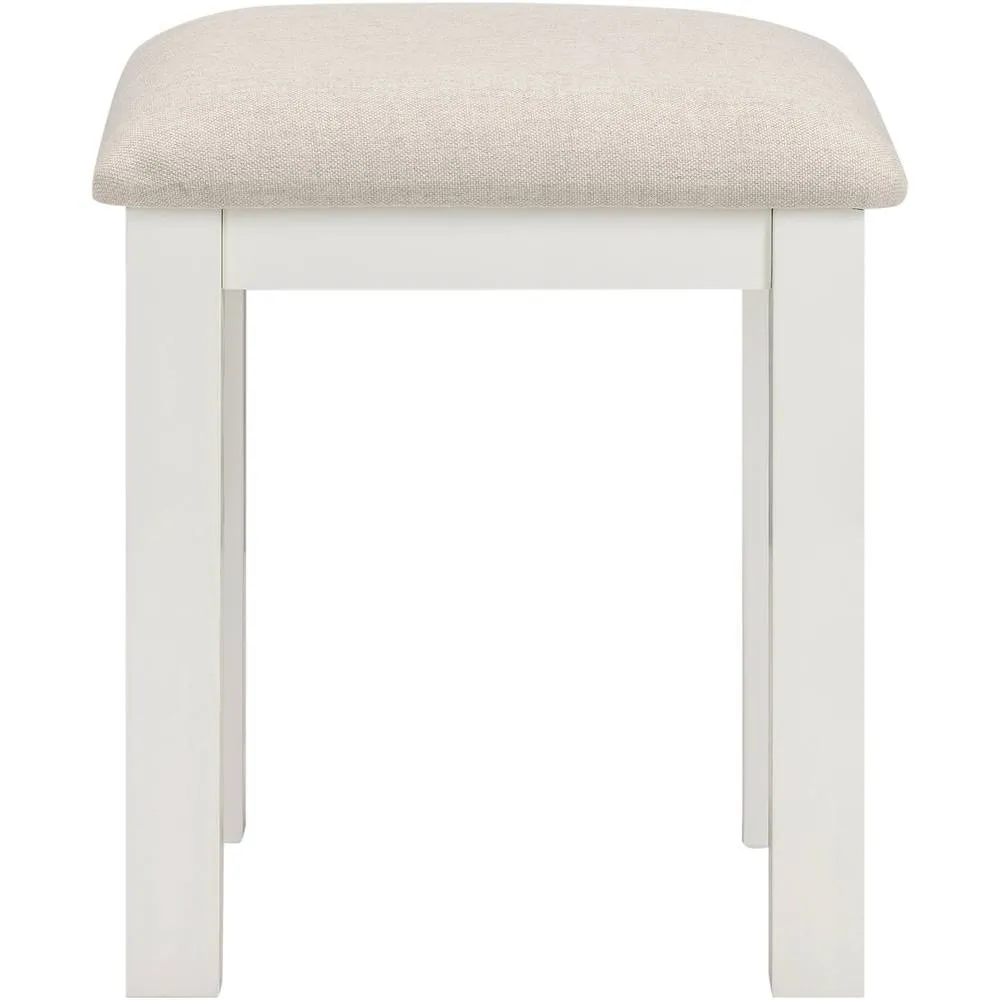 Seconique Cambridge Dressing Table Stool - Linen/Oak/Oat Fabric in White 3