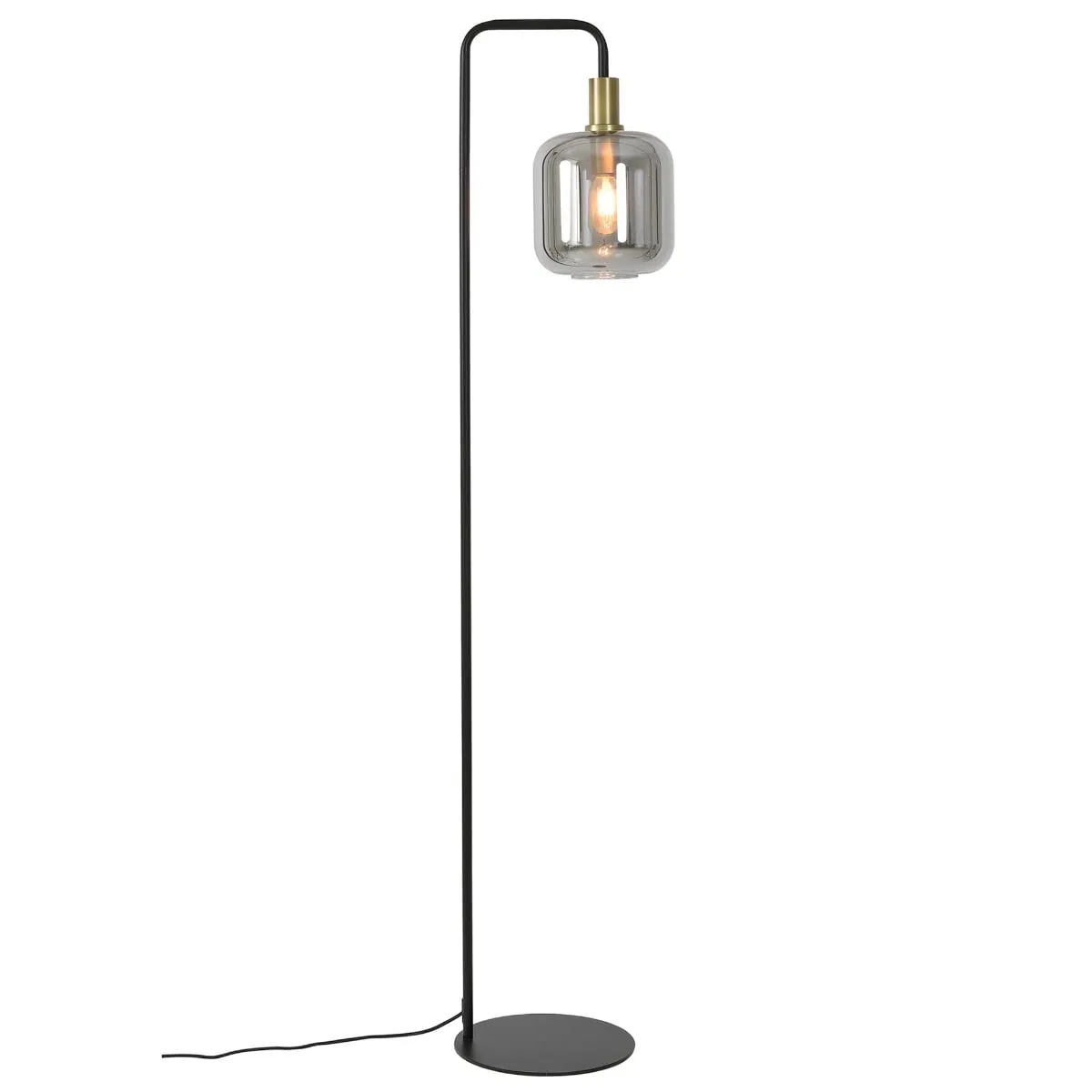 Smoked Glass Floor Lamp Metal | Barker & Stonehouse