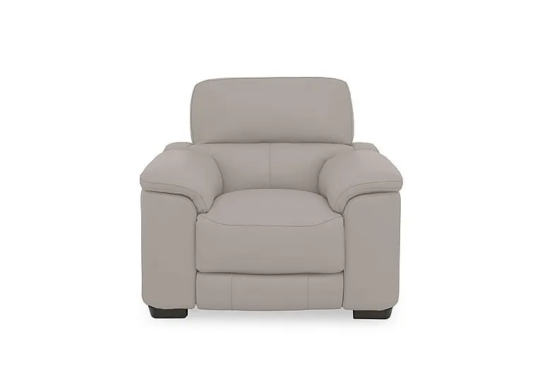 Nova Leather Power Recliner Chair with Power Headrest - Silver Grey