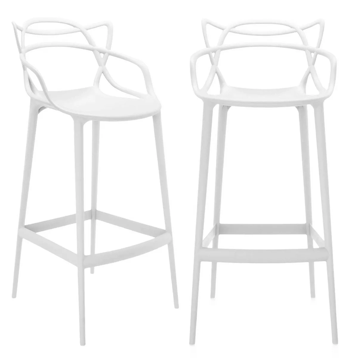 Pair of Kartell Masters Bar Stools White