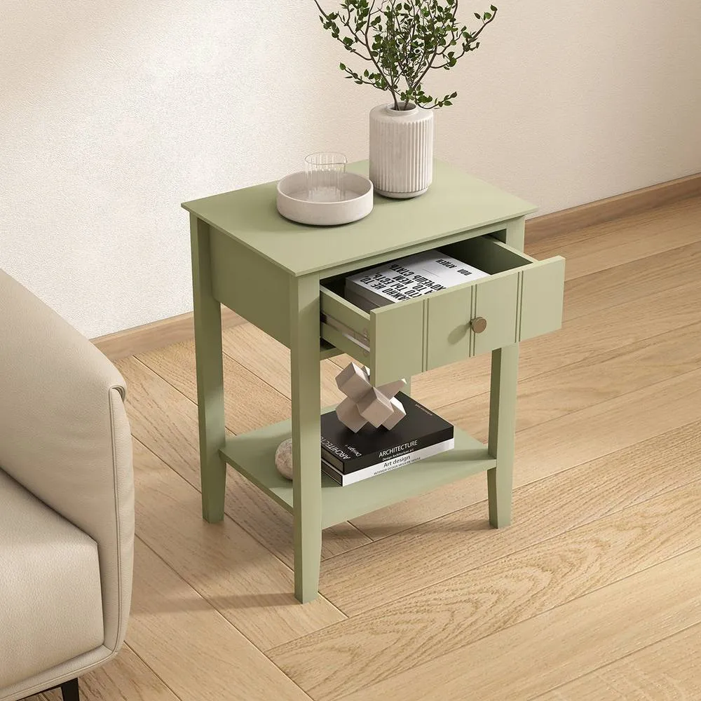 Melody Maison Chest & Pair Of One Drawer Bedside Tables - Padstowe Sage Green Range 5