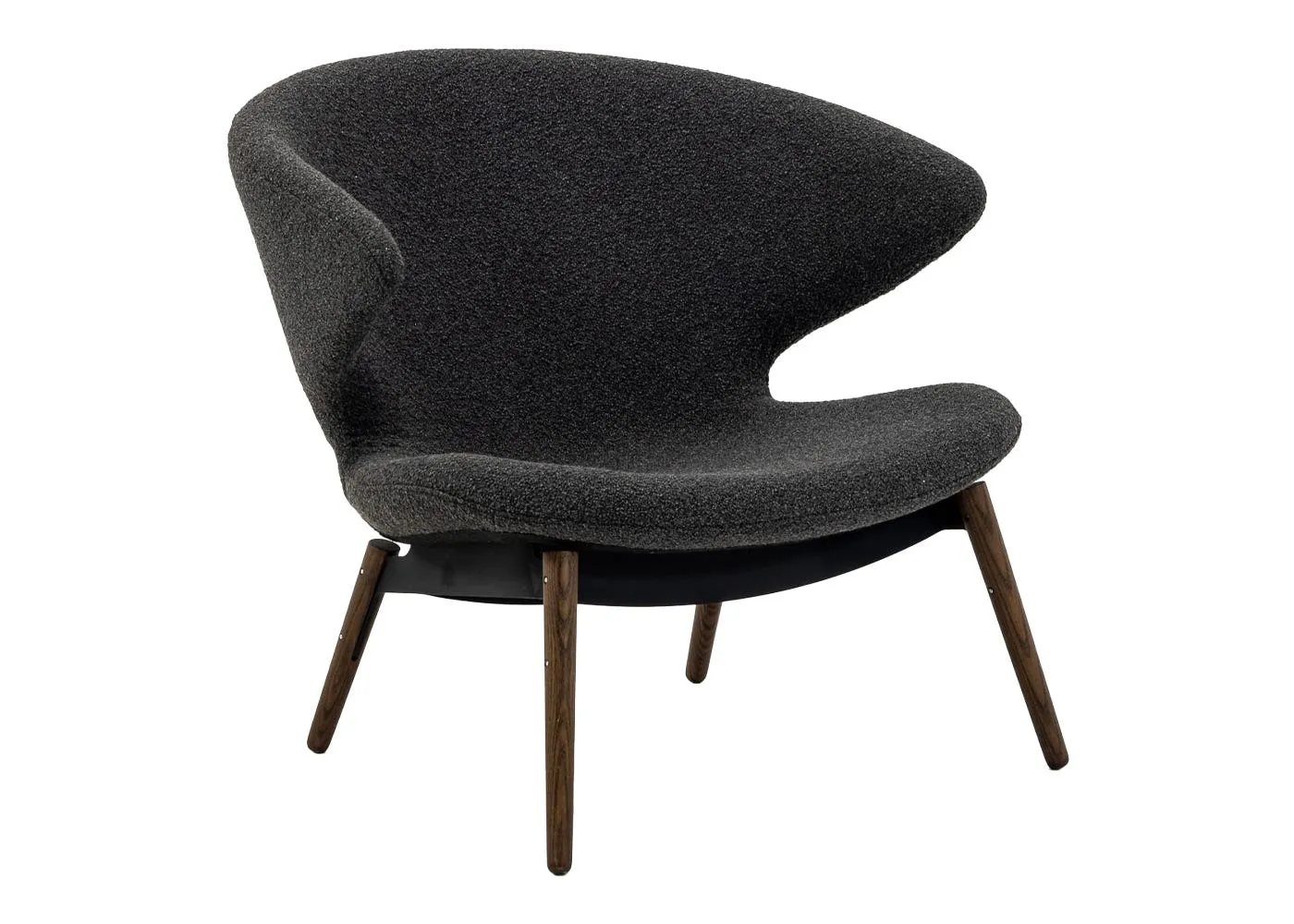Case Ella Lounge Chair in Walnut and Boucle Slate