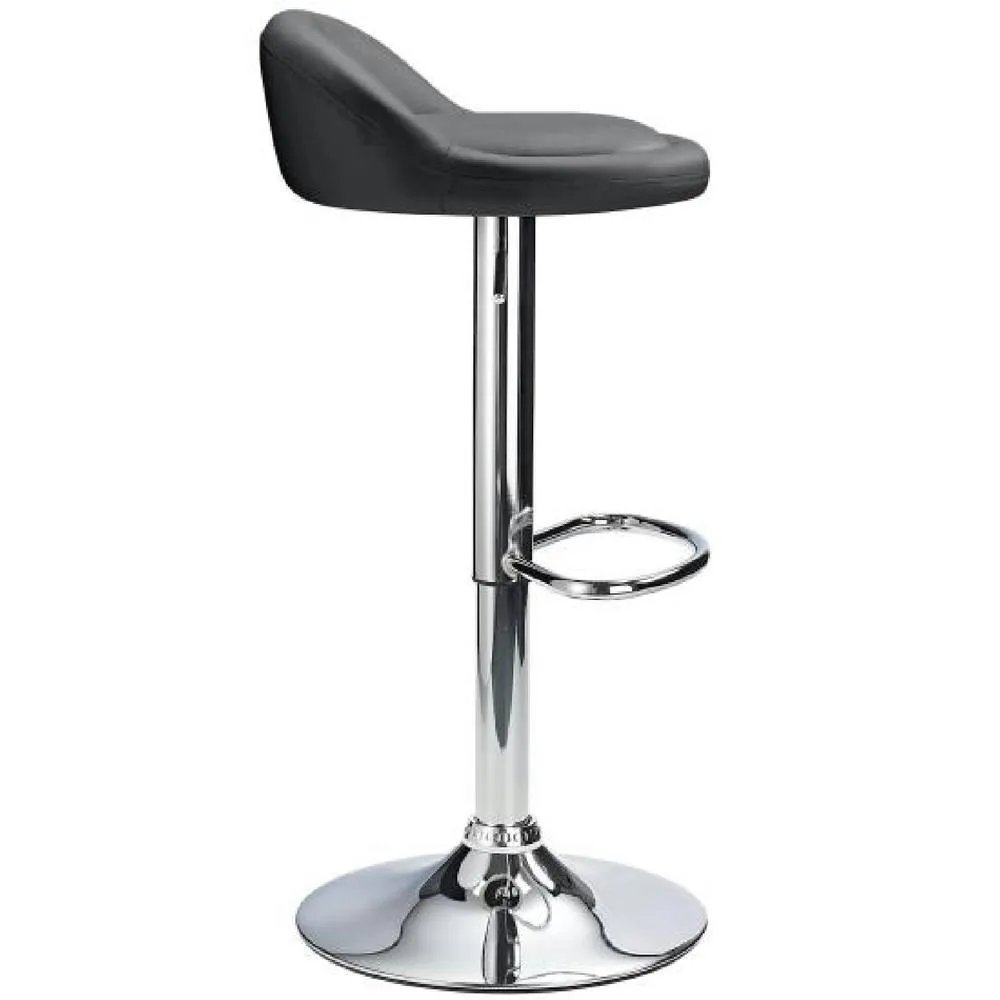 netfurniture Gaor Adjustable, Breakfast Bar Stool Faux Leather, Padded Seat Black 4