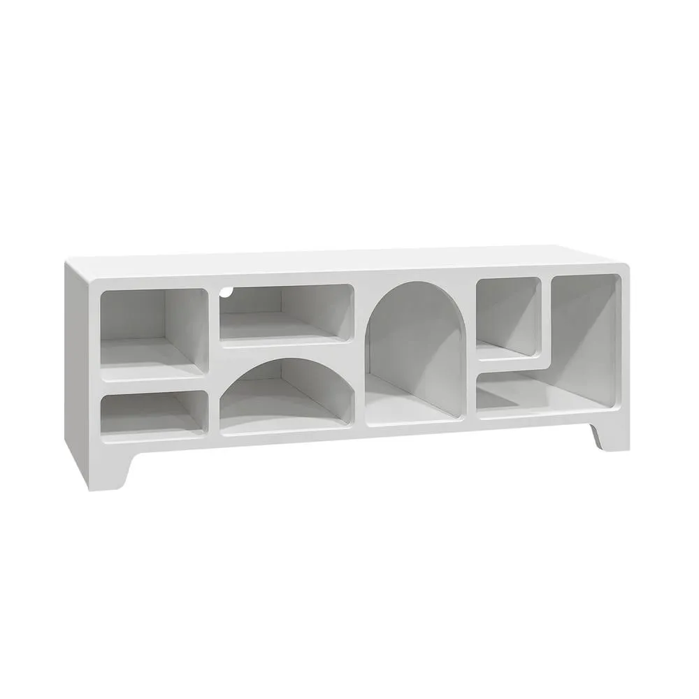 sweeek White wood effect tv stand 160cm 2
