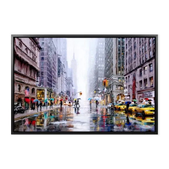 Rainfall on 5th Avenue Framed Print 2