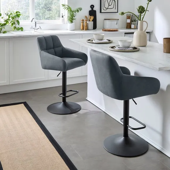 Jase Adjustable Height Barstool, Faux Leather 2