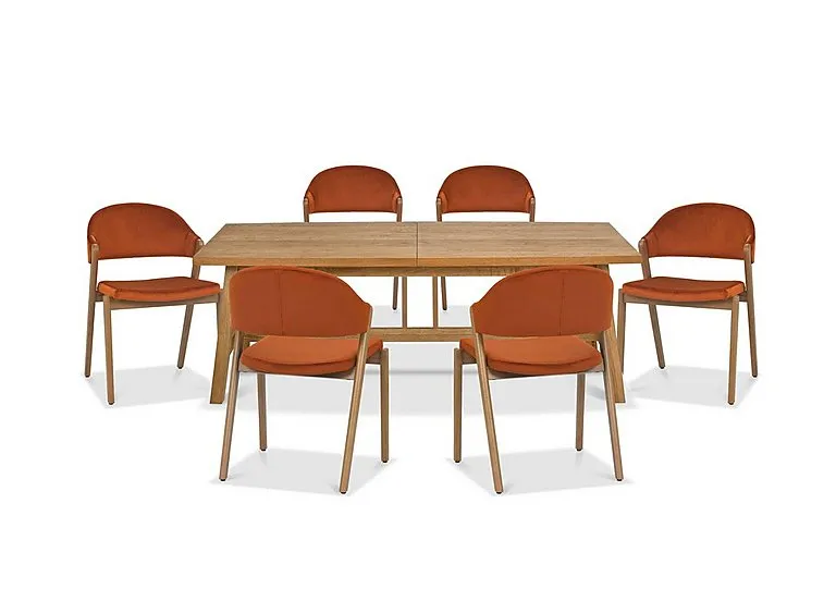 Stratford Large Extending Dining Table with 6 Fabric Chairs