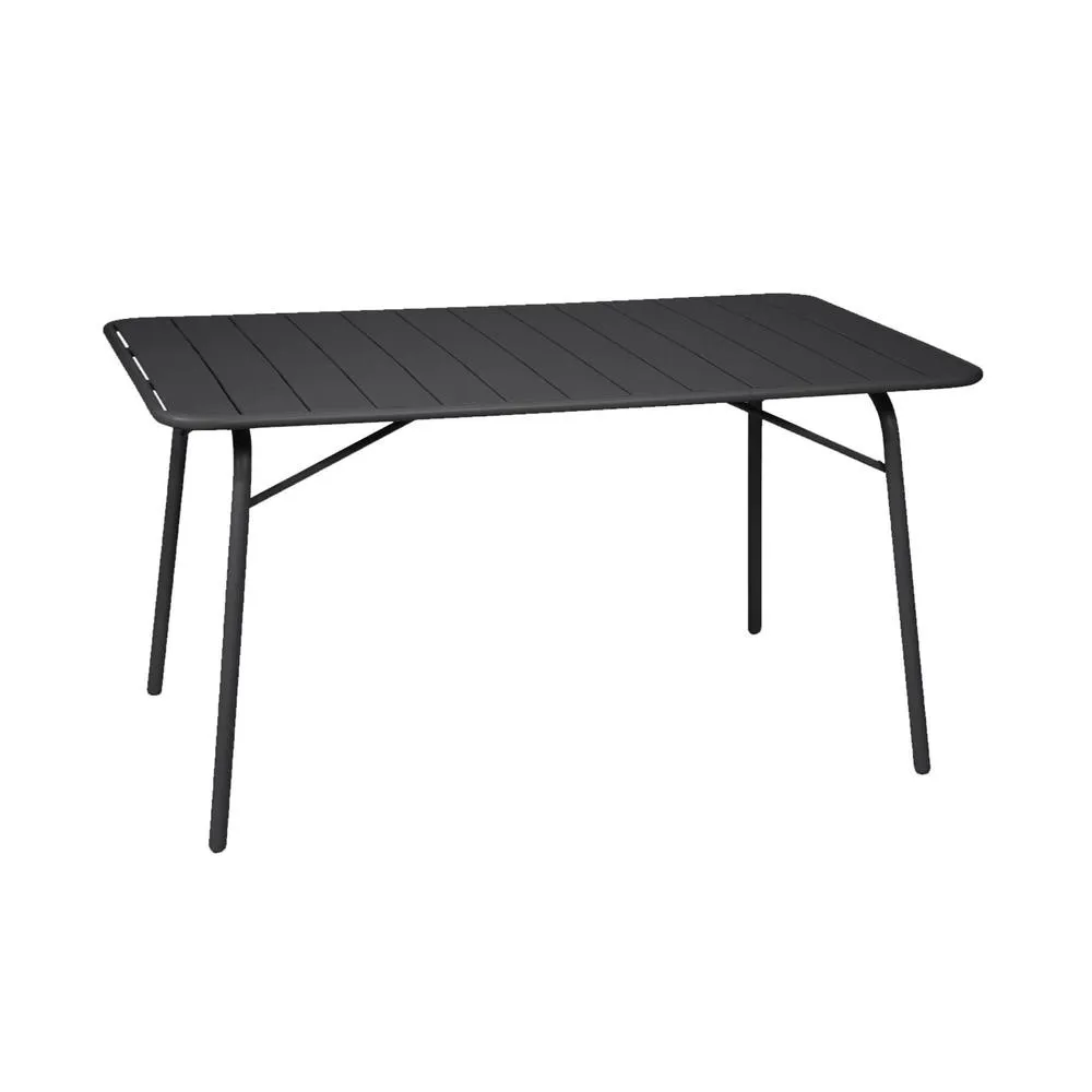 sweeek 4-seater metal folding garden table 140cm in Dark Grey 2