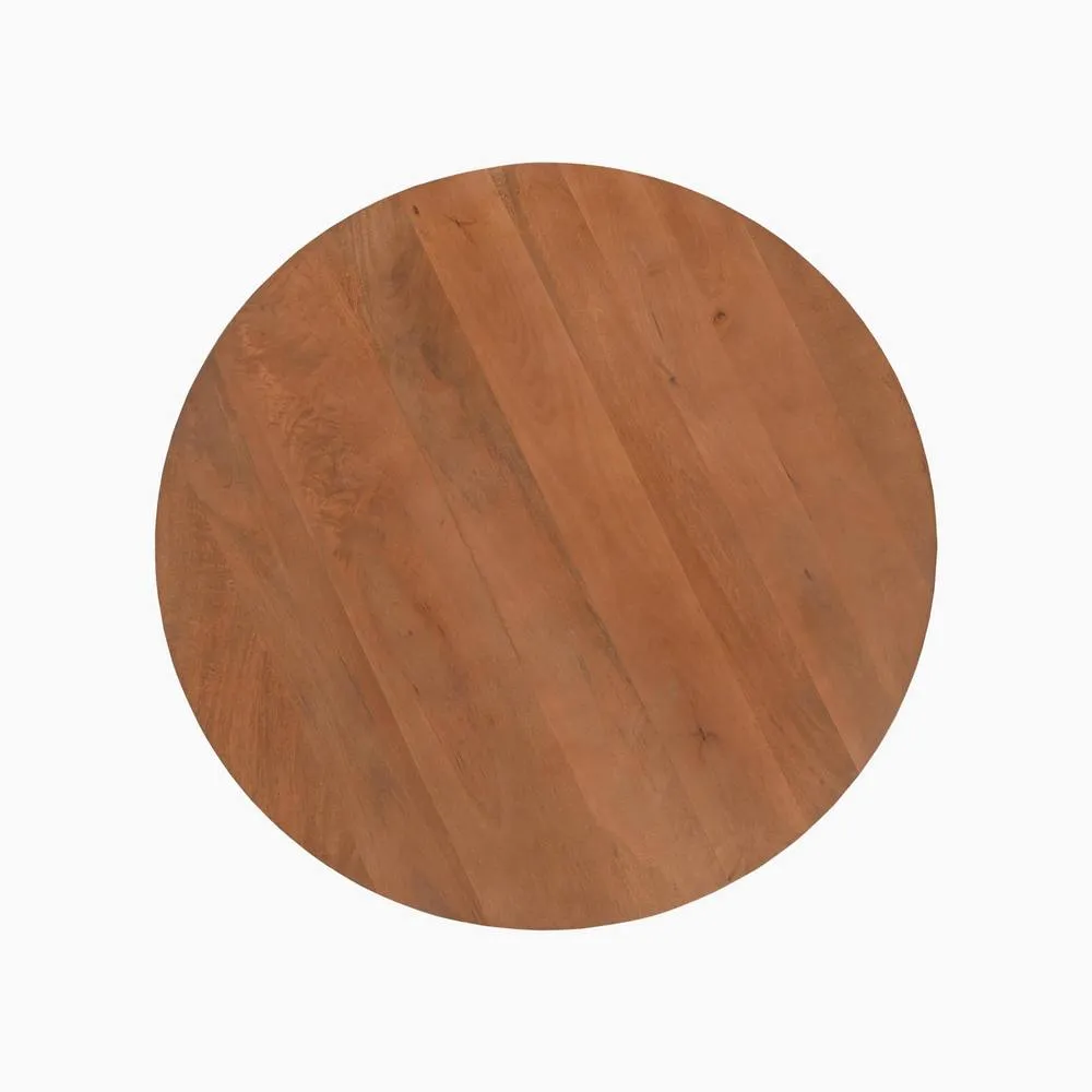 FurnitureboxUK Teton Round Wood 3 Leg Coffee Table in Walnut 6