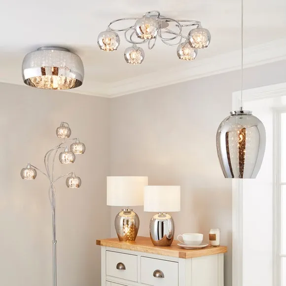 Seychelles Smoked Flush Ceiling Light 6