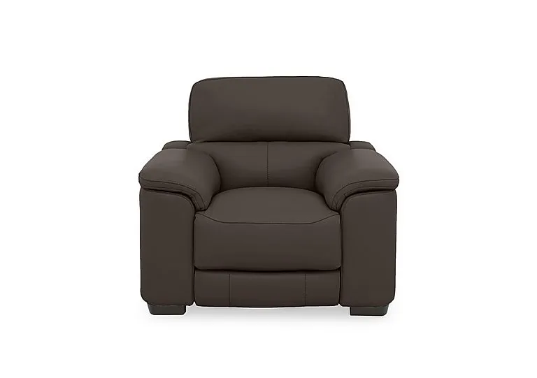 Nova Leather Power Recliner Chair with Power Headrest - Dark Chocolate