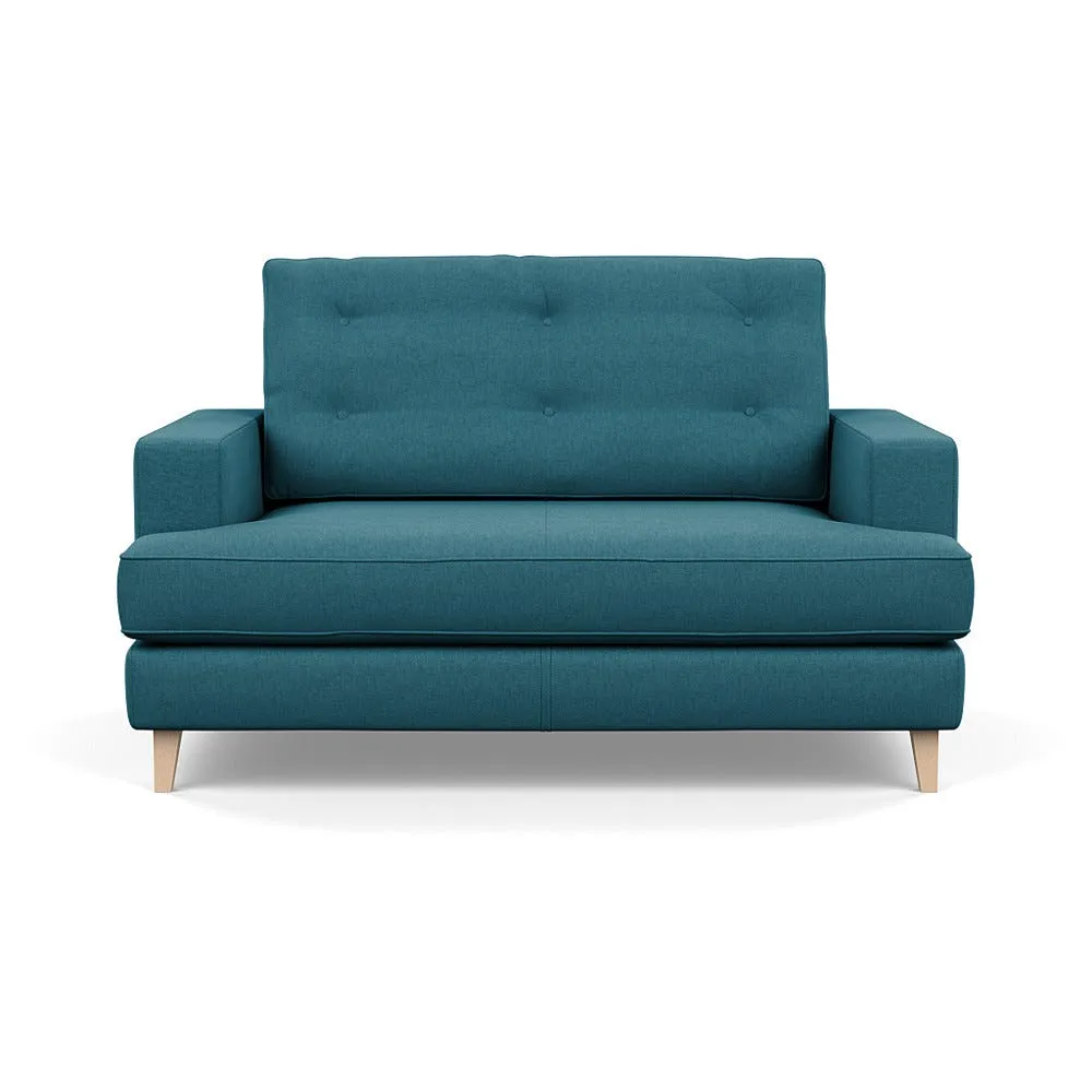 Heal's Mistral Loveseat Brushed Cotton Cadet Natural Feet 1