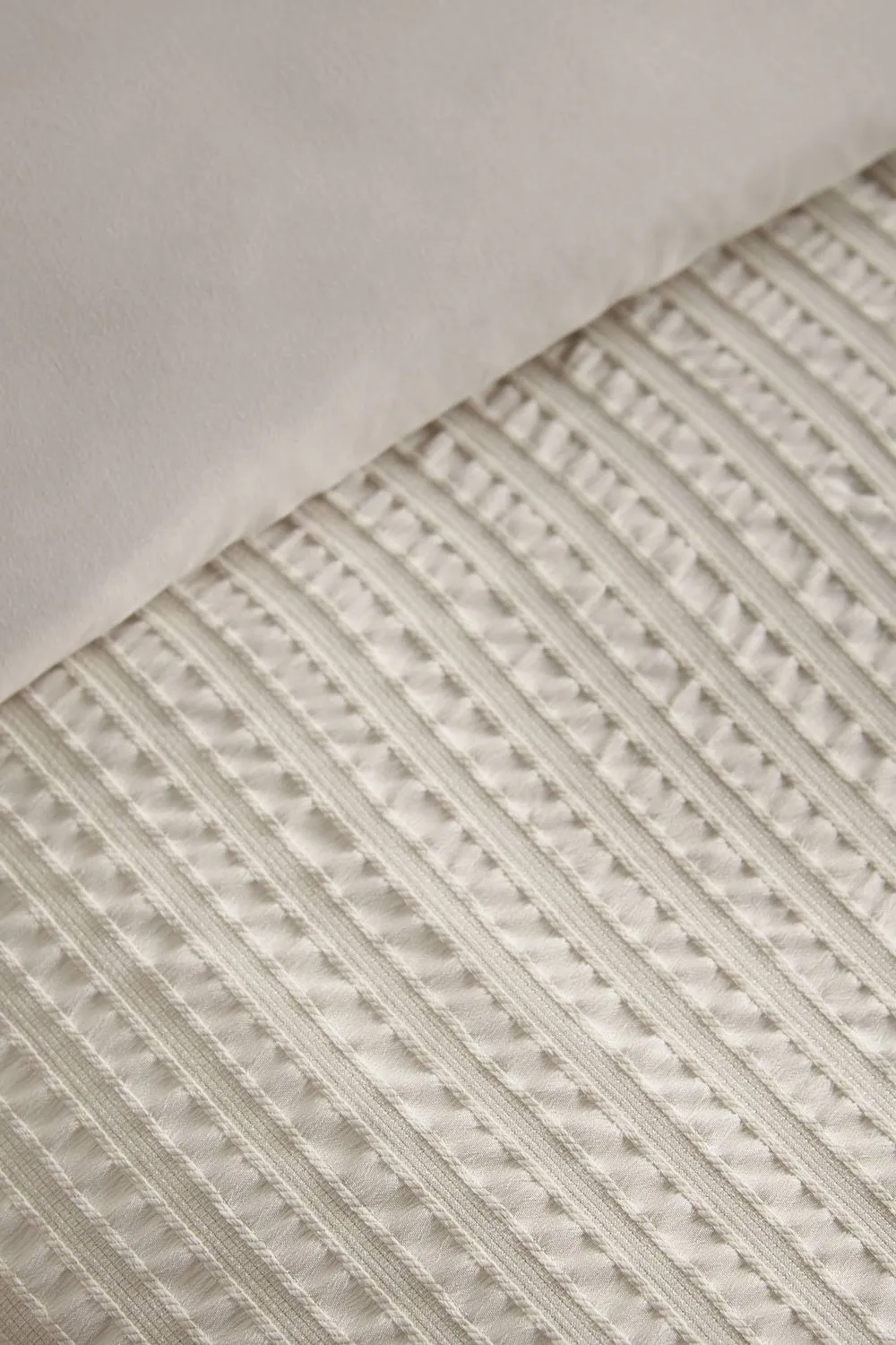 Catherine Lansfield 'Stripe Seersucker' Duvet Cover Set in Natural 3